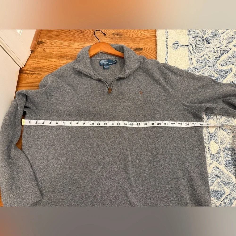 Polo Ralph Lauren Men's Gray 1/4 Zip Neck Pullover Cotton Sweater Size XXL